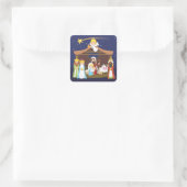 kerstnativiteitsscène vierkante sticker (Tas)