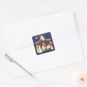 kerstnativiteitsscène vierkante sticker (Envelop)