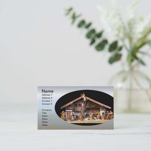 kerstnativiteitsscène visitekaartje (Staand voorkant)