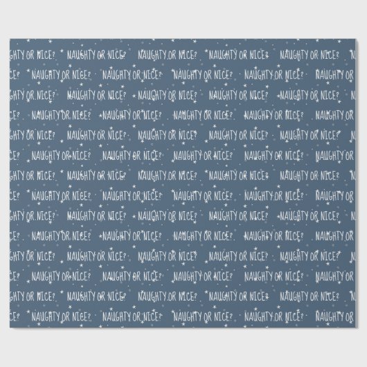 kerstNAUGHTY- OF NICE-tekst op sterren Cadeaupapier (Vlak)