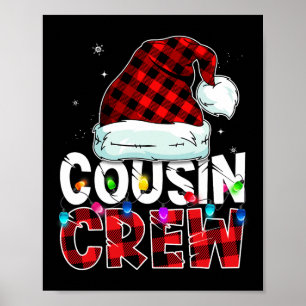 kerstneef Crew Buffalo Red plaid Pajamas Fa Poster
