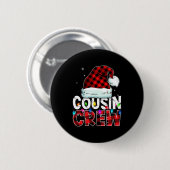 kerstneef Crew Buffalo Red plaid Pajamas Fa Ronde Button 5,7 Cm (Voorkant /achterkant)