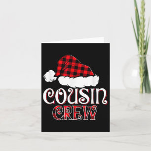 Kerstneef Crew Buffalo Red Plaid Santa Hat Kaart
