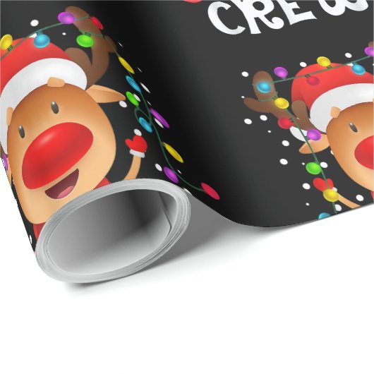 Kerstneef Crew Funny Reindeer Matching Paja Cadeaupapier (Rol Hoek)