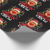 Kerstneef Crew Funny Reindeer Matching Paja Cadeaupapier (Hoek)