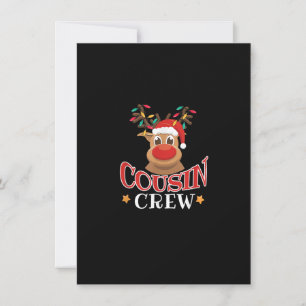 Kerstneef Crew Funny Reindeer Matching Paja Kaart