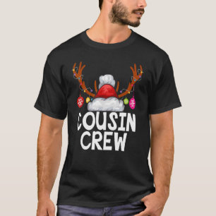 kerstneef Crew Santa Hat Reindeer Antlers L T-shirt