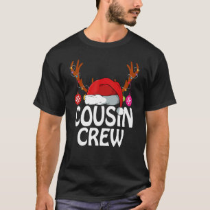 kerstneef Crew Santa Hat Reindeer Antlers L T-shirt
