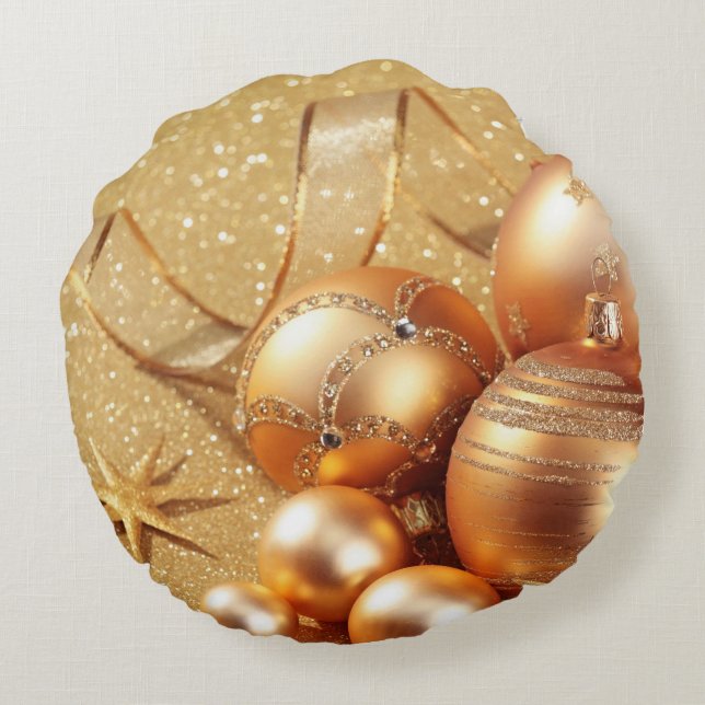 Kerstneef Festif Rond Kussen (Achterkant)