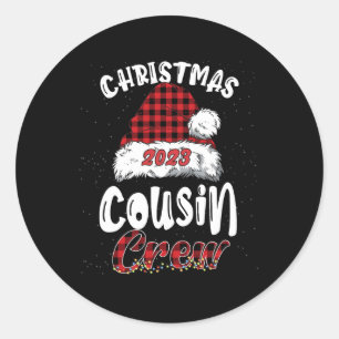 Kerstneef met buffelroepoot, pyjama Fa Ronde Sticker