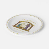 Kerstnegativiteit Manger Gold Typografie Papieren Bordje (Gekanteld)