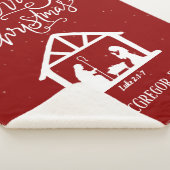 Kerstnegativiteit Rood met sterren Familienaam Sherpa Deken (3/4)