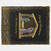 Kerstnegativiteitsmanager Gold Black Familienaam Fleece Deken (Voorkant (Horizontaal))