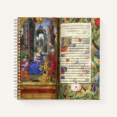 Kerstnegativiteitsscène Renaissance Old Book Notitieboek (Voorkant)