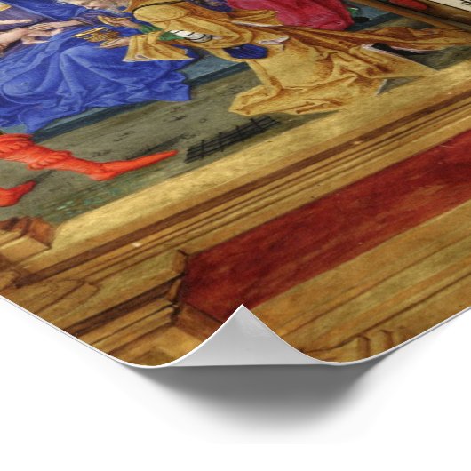 Kerstnegativiteitsscène Renaissance Old Book Poster (Hoek)