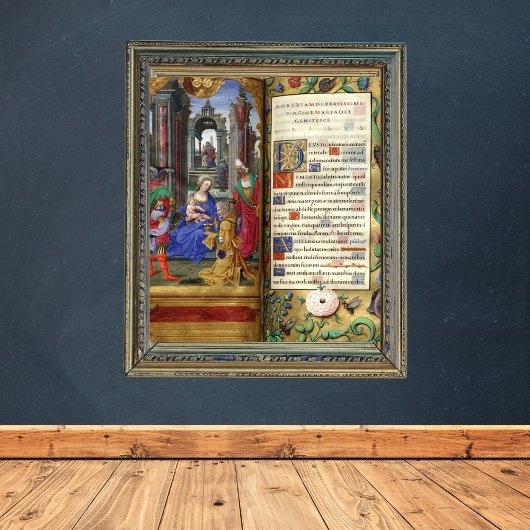 Kerstnegativiteitsscène Renaissance Old Book Poster