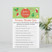 Kerstneursery Rhyme Quiz baby shower game (Staand voorkant)