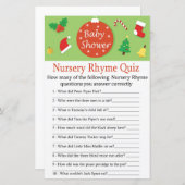 Kerstneursery Rhyme Quiz baby shower game (Voorkant / Achterkant)