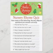 Kerstneursery Rhyme Quiz baby shower game (Voorkant)
