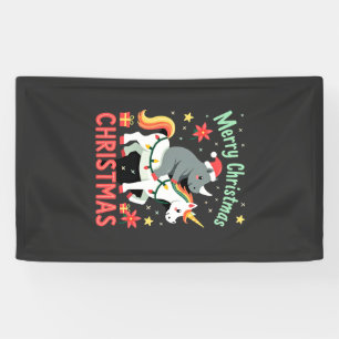 Kerstneushoorn Prettig Kerstfeest Eenhoring Neusho Spandoek