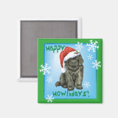 KerstNewfoundland Magneet (Voorkant / Achterkant)