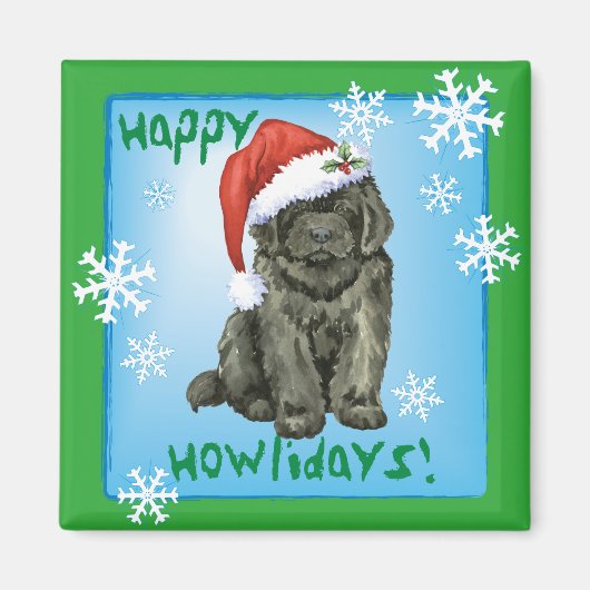 KerstNewfoundland Magneet (Voorkant)