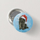 KerstNewfoundland Ronde Button 3,2 Cm (Voorkant /achterkant)