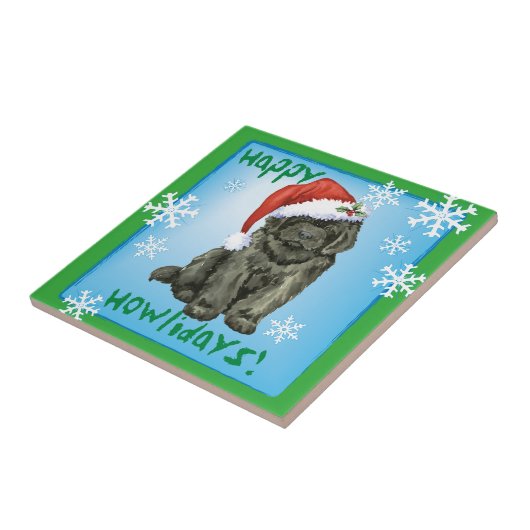KerstNewfoundland Tegeltje (Zijkant)