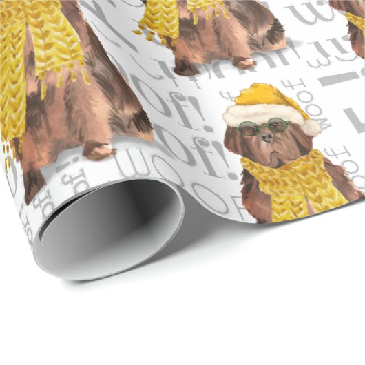 KerstNewfoundland voor de feestdag in Hondenliefhe Cadeaupapier (Rol Hoek)