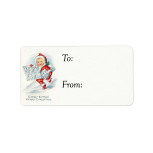 KerstNewsboy  Gift Label
