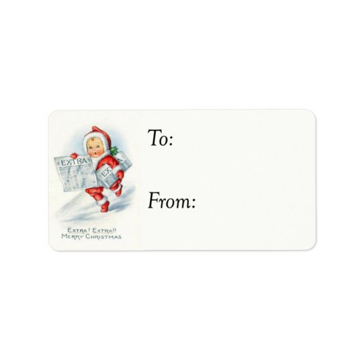 KerstNewsboy Gift Label (Voorkant)