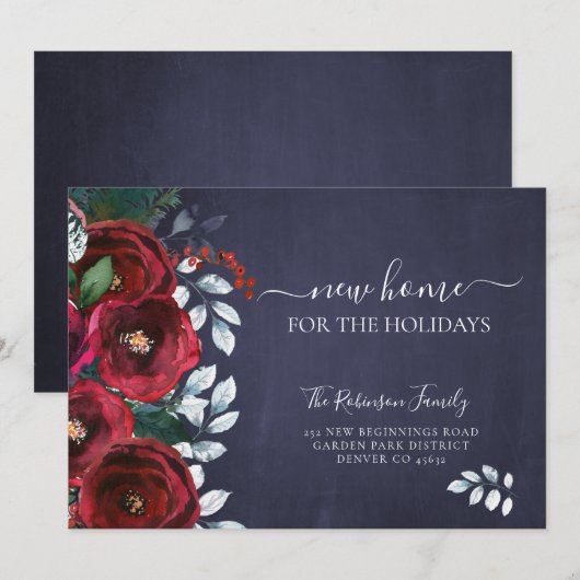 Kerstnieuw huis voor feestdagen die bewegen aankondiging (Voorkant / Achterkant)