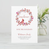 Kerstnieuw huis voor feestdagen die bewegen aankondiging (Staand voorkant)