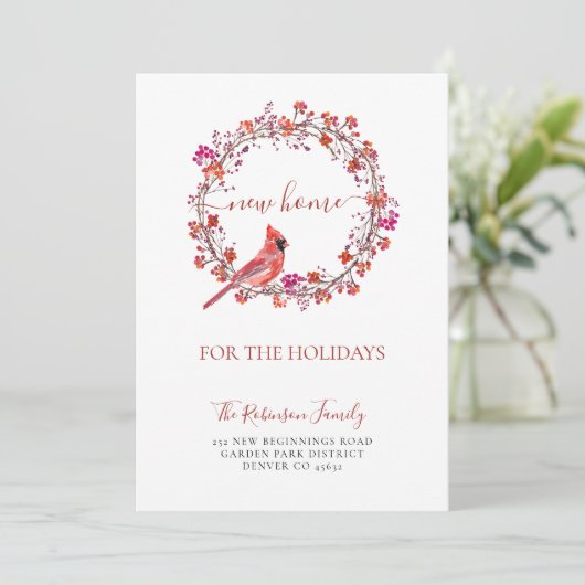 Kerstnieuw huis voor feestdagen die bewegen aankondiging (Staand voorkant)