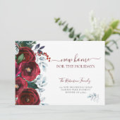 Kerstnieuw huis voor feestdagen die bewegen aankondiging (Staand voorkant)