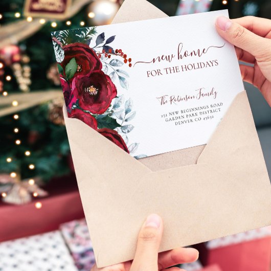 Kerstnieuw huis voor feestdagen die bewegen aankondiging