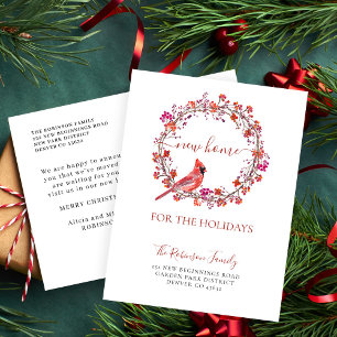 Kerstnieuw huis voor feestdagen die bewegen aankondigingskaart