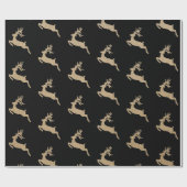 Kerstnieuw jaar Vip Deer Zwarte Kardbord Cadeaupapier (Vlak)