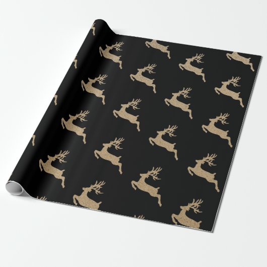 Kerstnieuw jaar Vip Deer Zwarte Kardbord Cadeaupapier (Uitgerold)
