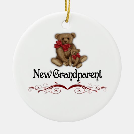 Kerstnieuwe grootouder keramisch ornament (Voorkant)