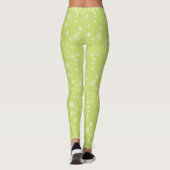 Kerstnieuwigheid Sneeuwvlokken op Green Winter Fun Leggings (Achterkant)