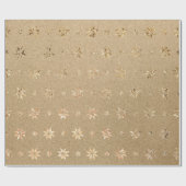 Kerstnieuwjaar gouden glitter-sneeuw cadeaupapier (Vlak)