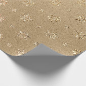 Kerstnieuwjaar gouden glitter-sneeuw cadeaupapier (Hoek)