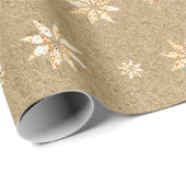 Kerstnieuwjaar gouden glitter-sneeuw cadeaupapier (Rol Hoek)