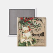 Kerstnieuwjaar Poster Souvenir Ephemera Magneet (Voorkant / Achterkant)