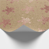 Kerstnieuwjaar Roos Gold Gingerbrood Man Kraft Cadeaupapier (Hoek)