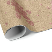 Kerstnieuwjaar Roos Gold Gingerbrood Man Kraft Cadeaupapier (Rol Hoek)