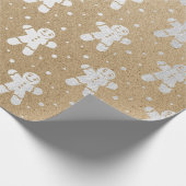 Kerstnieuwjaar Silver Gingerbrood Kraft Cadeaupapier (Hoek)
