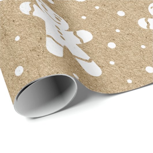 Kerstnieuwjaar Silver Gingerbrood Kraft Cadeaupapier (Rol Hoek)
