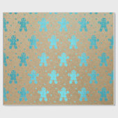 Kerstnieuwjaar Turks Gingerbrood Man Kraft Cadeaupapier (Vlak)